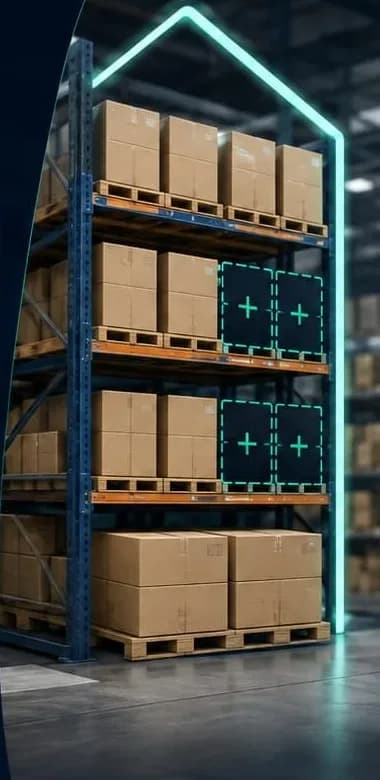 Pallet racks inside a warehouse
